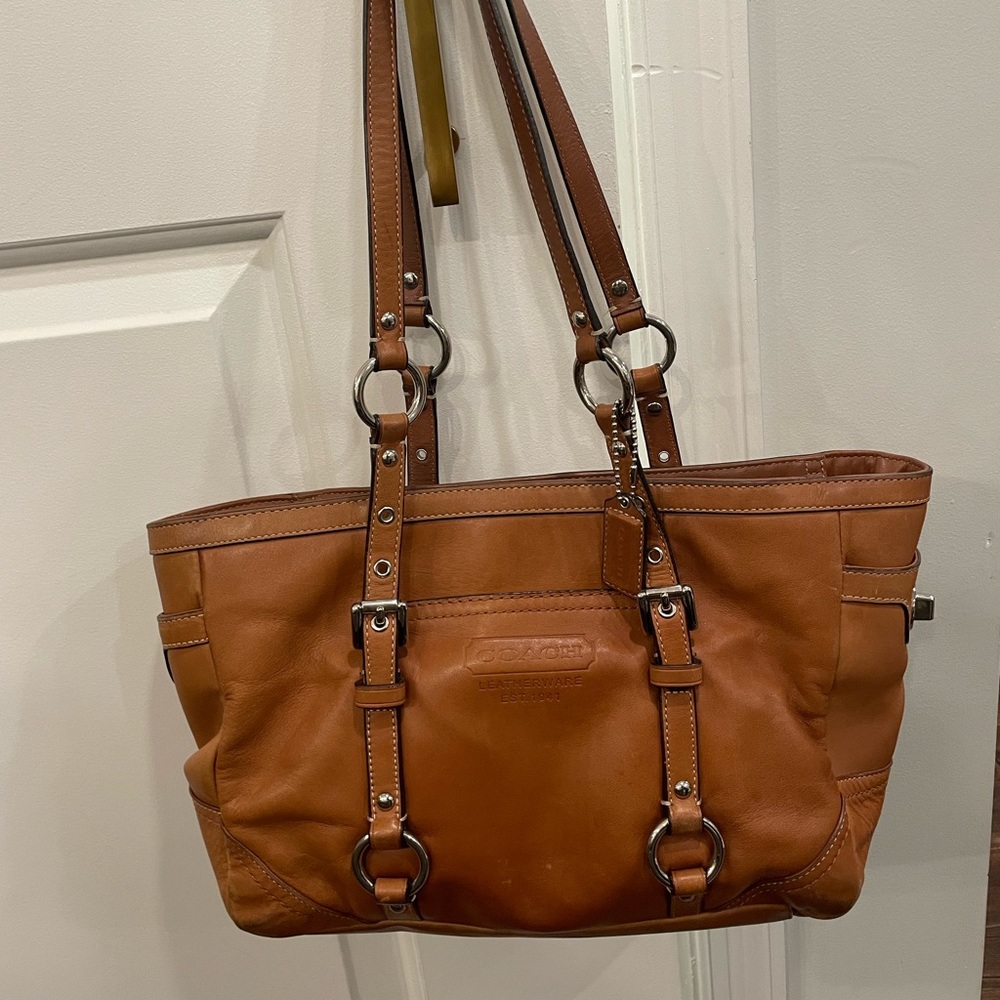 Camel Leather Coach Purse